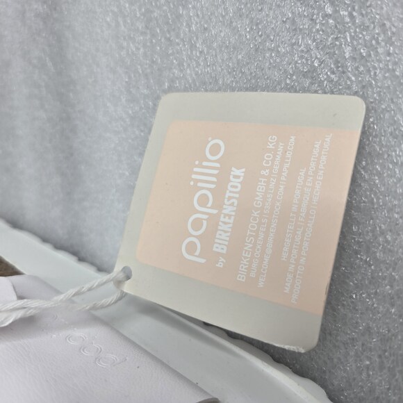 NWT Birkenstock Gizeh Platform Vegan Leather White Sandals Size 39 - Picture 10 of 12